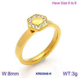 Stainless Steel Stone&Crystal Ring