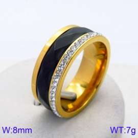 Stainless Steel Stone&Crystal Ring