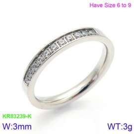 Stainless Steel Stone&Crystal Ring