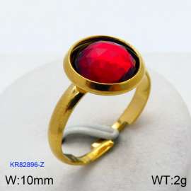 Stainless Steel Stone&Crystal Ring