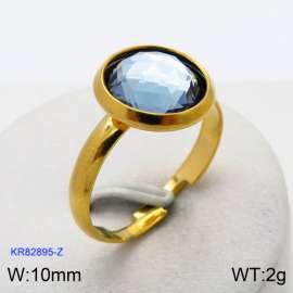 Stainless Steel Stone&Crystal Ring