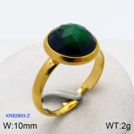 Stainless Steel Stone&Crystal Ring