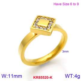 Stainless Steel Stone&Crystal Ring