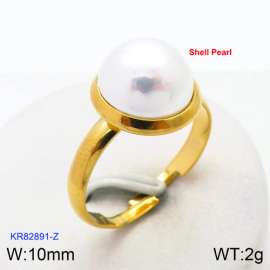 SS Shell Pearl Rings