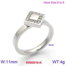 Stainless Steel Stone&Crystal Ring