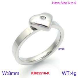 Stainless Steel Stone&Crystal Ring