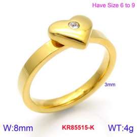 Stainless Steel Stone&Crystal Ring