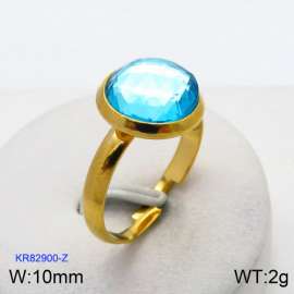 Stainless Steel Stone&Crystal Ring