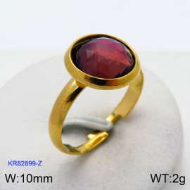 Stainless Steel Stone&Crystal Ring