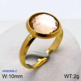 Stainless Steel Stone&Crystal Ring