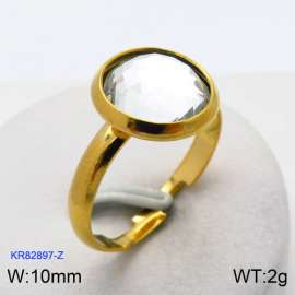 Stainless Steel Stone&Crystal Ring