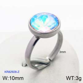 Stainless Steel Stone&Crystal Ring