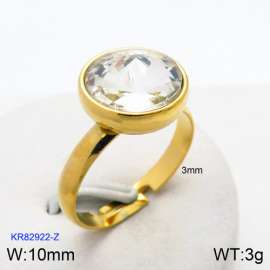 Stainless Steel Stone&Crystal Ring