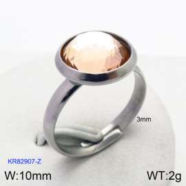 Stainless Steel Stone&Crystal Ring