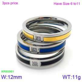 Stainless Steel Stone&Crystal Ring