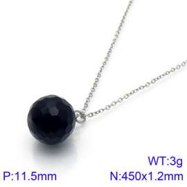 Stainless Steel Stone & Crystal Necklace