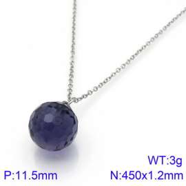 Stainless Steel Stone & Crystal Necklace