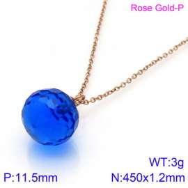 Stainless Steel Stone & Crystal Necklace