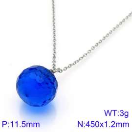 Stainless Steel Stone & Crystal Necklace