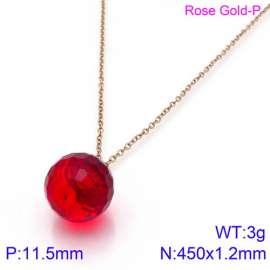 Stainless Steel Stone & Crystal Necklace