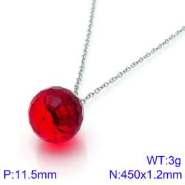 Stainless Steel Stone & Crystal Necklace