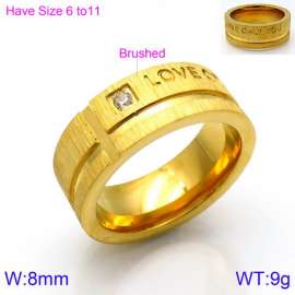 Stainless Steel Stone&Crystal Ring
