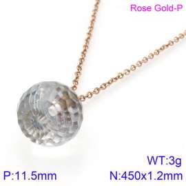 Stainless Steel Stone & Crystal Necklace