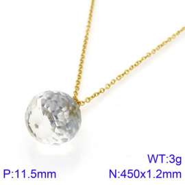 Stainless Steel Stone & Crystal Necklace