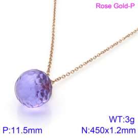 Stainless Steel Stone & Crystal Necklace