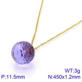 Stainless Steel Stone & Crystal Necklace
