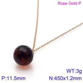 Stainless Steel Stone & Crystal Necklace
