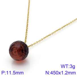 Stainless Steel Stone & Crystal Necklace