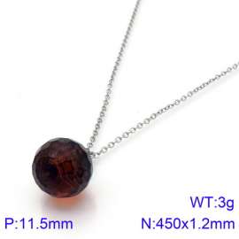 Stainless Steel Stone & Crystal Necklace