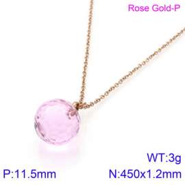 Stainless Steel Stone & Crystal Necklace