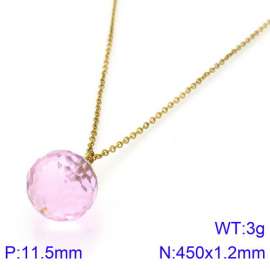 Stainless Steel Stone & Crystal Necklace