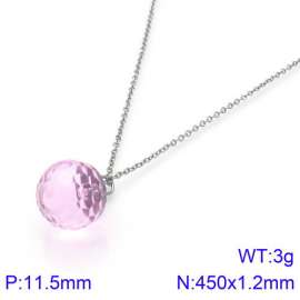 Stainless Steel Stone & Crystal Necklace