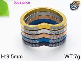 Stainless Steel Stone&Crystal Ring