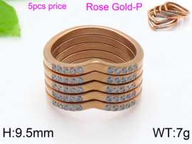 Stainless Steel Stone&Crystal Ring