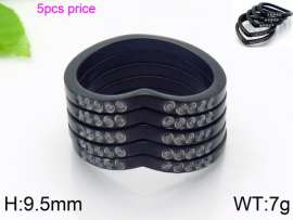 Stainless Steel Stone&Crystal Ring