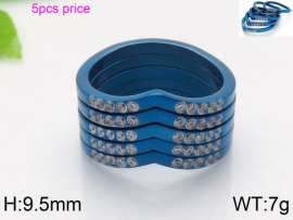 Stainless Steel Stone&Crystal Ring