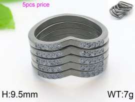 Stainless Steel Stone&Crystal Ring