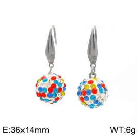 Stainless Steel Stone&Crystal Earring