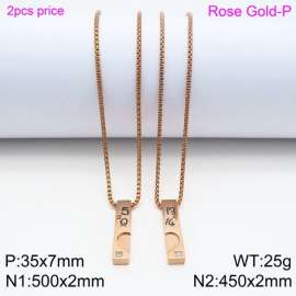 SS Rose Gold-Plating Necklace
