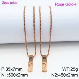 SS Rose Gold-Plating Necklace