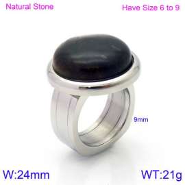 Stainless Steel Stone&Crystal Ring