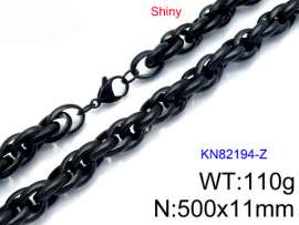 Stainless Steel Black-plating Necklace