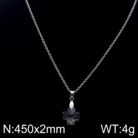 Stainless Steel Stone & Crystal Necklace