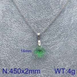 Stainless Steel Stone & Crystal Necklace