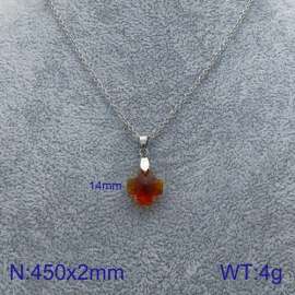 Stainless Steel Stone & Crystal Necklace