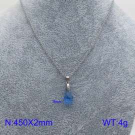 Stainless Steel Stone & Crystal Necklace